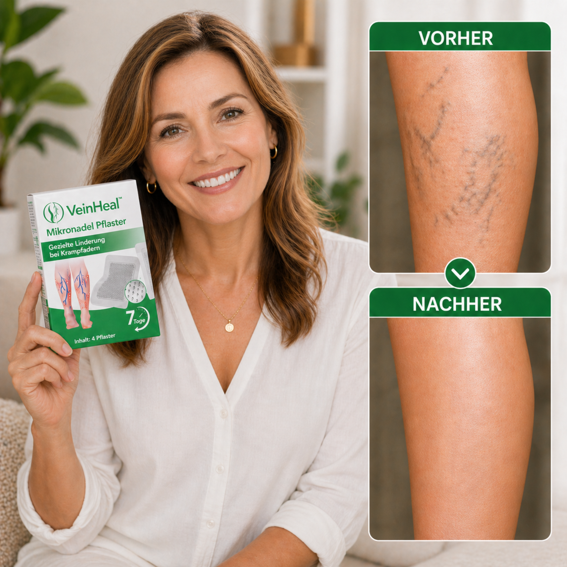 VeinHeal™ Microneedle Patch | Sichtbare Venenreduktion & Schmerzfreie Beine in nur 14 Tagen
